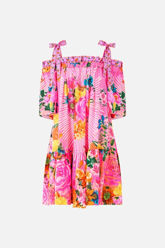 OFF SHOULDER FRILL DRESS WITH STRAPS ILLUSTRATION NATION sold by Camilla