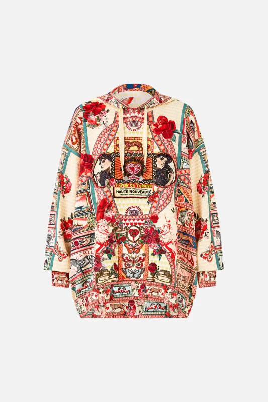 SILK HEM BAND BOYFRIEND HOODIE - MULTI HIGH CLASS HOOKAH sold by Camilla