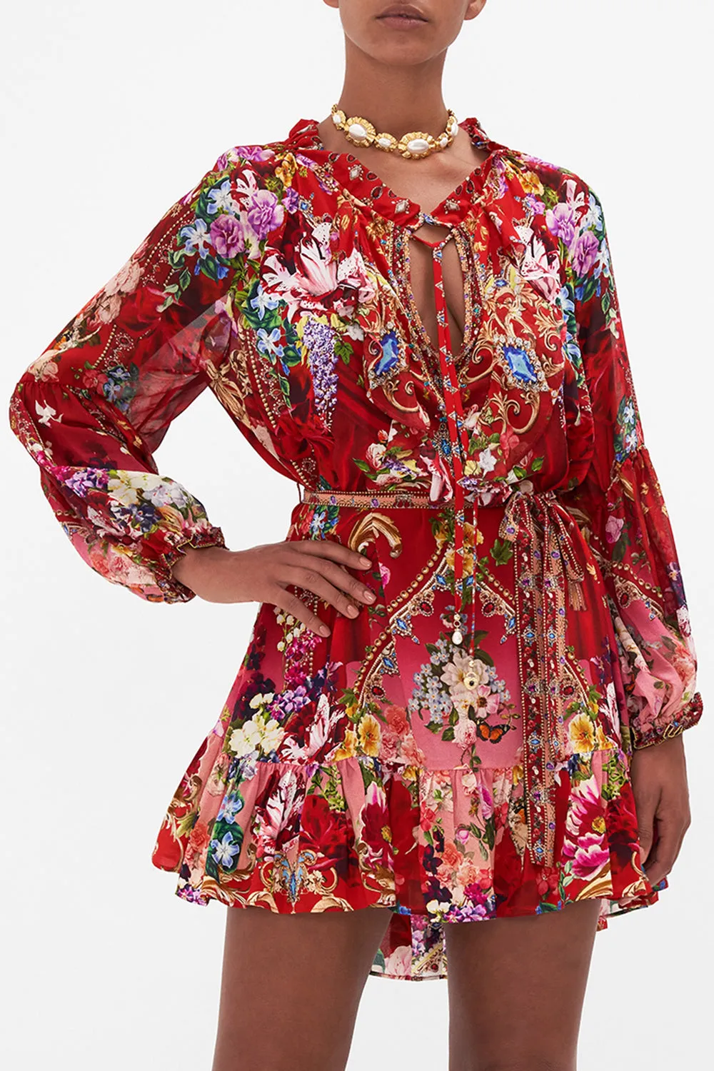 MINI RUFFLE TRAPEZE DRESS RITES OF ROSES sold by Camilla product image thumbnail 5