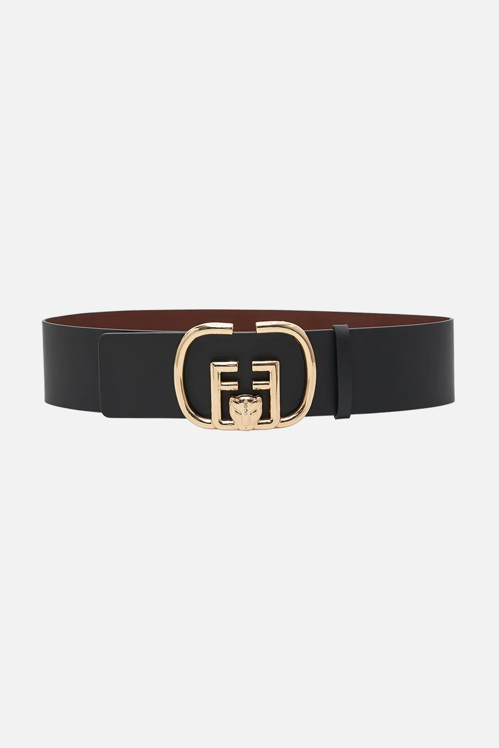 REVERSIBLE BUCKLE BELT SOLID BLACK sold by Camilla