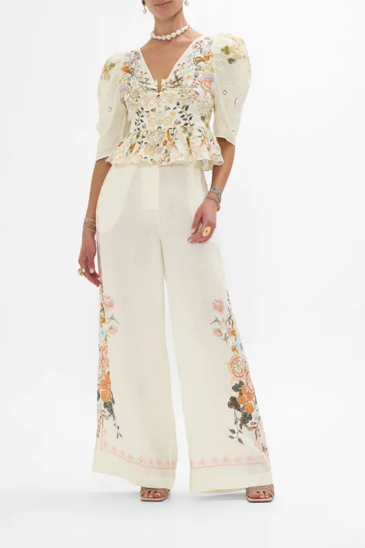 PUFF SLEEVE TOP WITH HARDWARE IN HONOUR OF HEIRLOOMS sold by Camilla