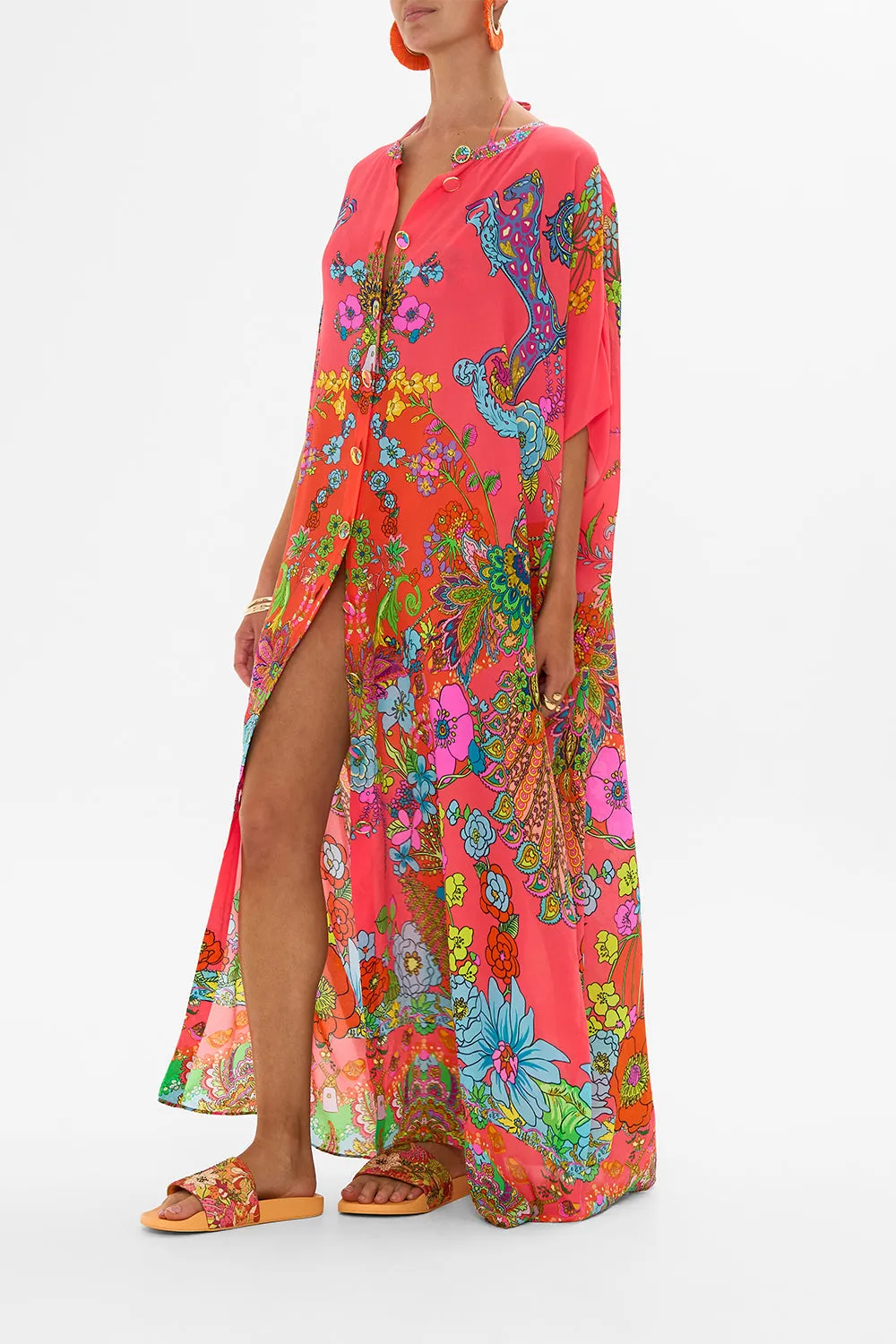 BUTTON THROUGH BATWING KAFTAN WINDMILLS AND WILDFLOWERS sold by Camilla product image thumbnail 4