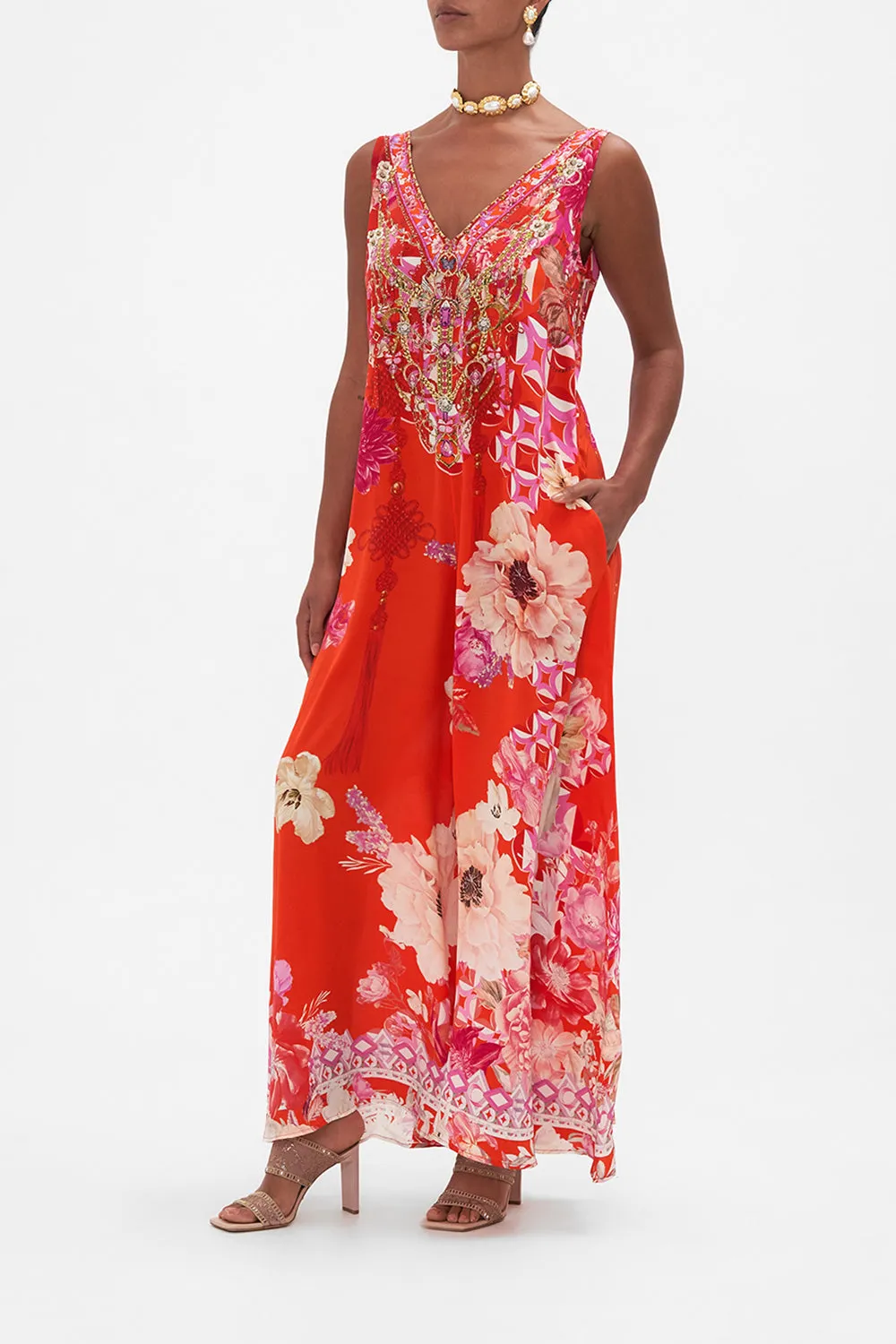 V NECK FLARED JUMPSUIT SECRET GARDEN sold by Camilla product image thumbnail 4