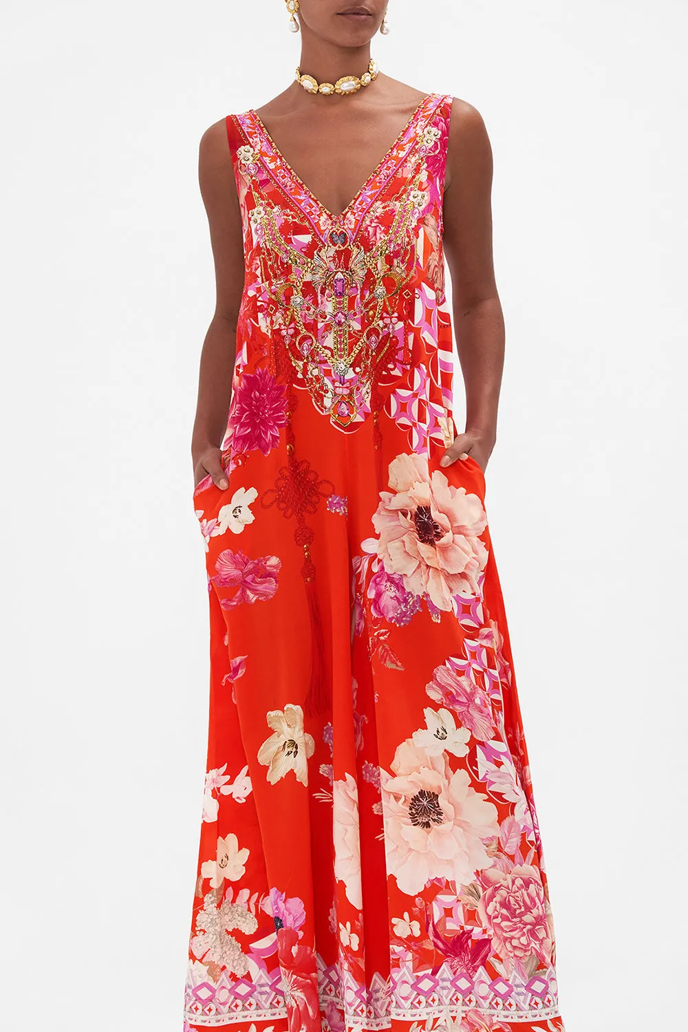 V NECK FLARED JUMPSUIT SECRET GARDEN sold by Camilla product image thumbnail 5