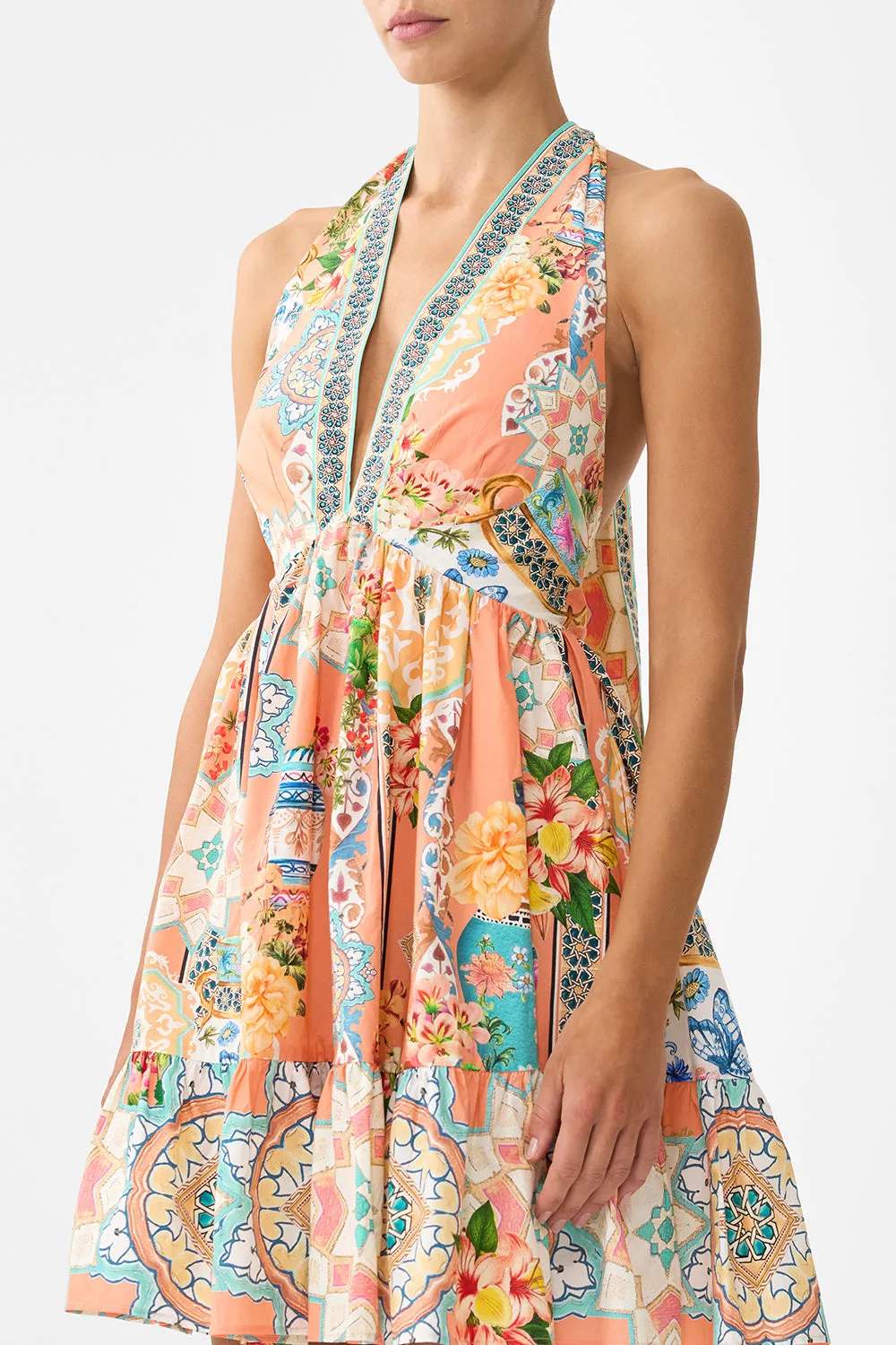 RUFFLE HEM HALTER SHORT DRESS MEET ME IN MALLORCA sold by Camilla product image thumbnail 5
