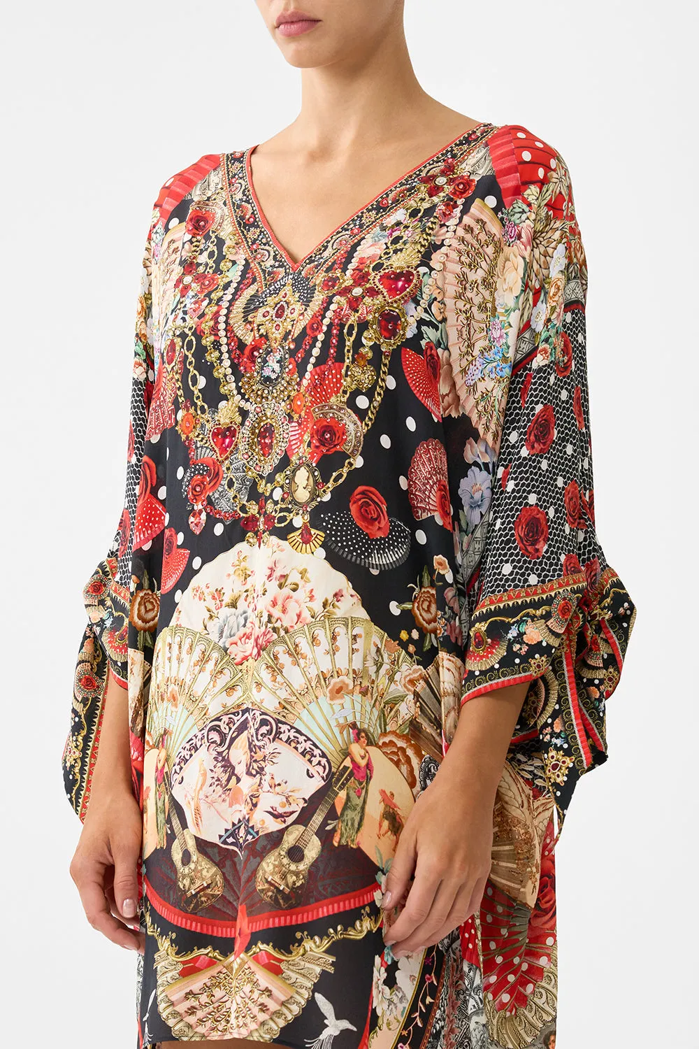 TIE SLEEVE SHORT V NECK KAFTAN DAUGHTERS OF DUENDE sold by Camilla product image thumbnail 5