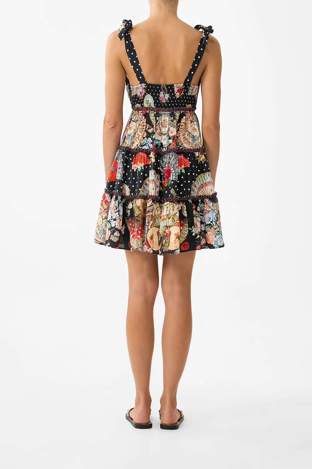 TIERED SHORT DRESS WITH SHOULDER TIES DAUGHTERS OF DUENDE sold by Camilla product image thumbnail 2