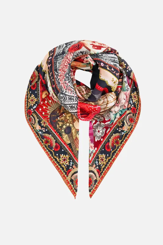 LARGE CRYSTALLED SILK SQUARE SCARF DAUGHTERS OF DUENDE sold by Camilla