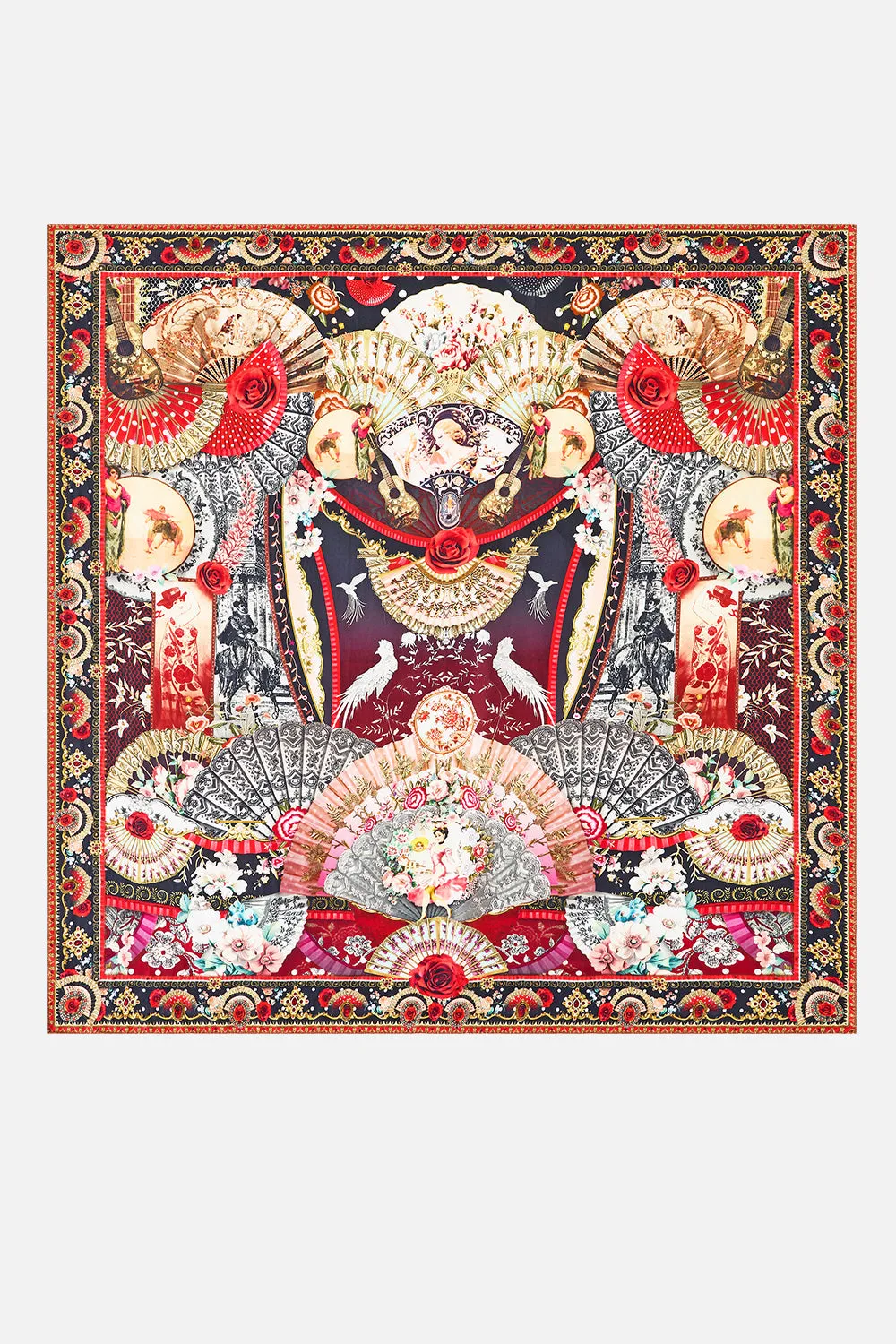 LARGE CRYSTALLED SILK SQUARE SCARF DAUGHTERS OF DUENDE sold by Camilla product image thumbnail 2