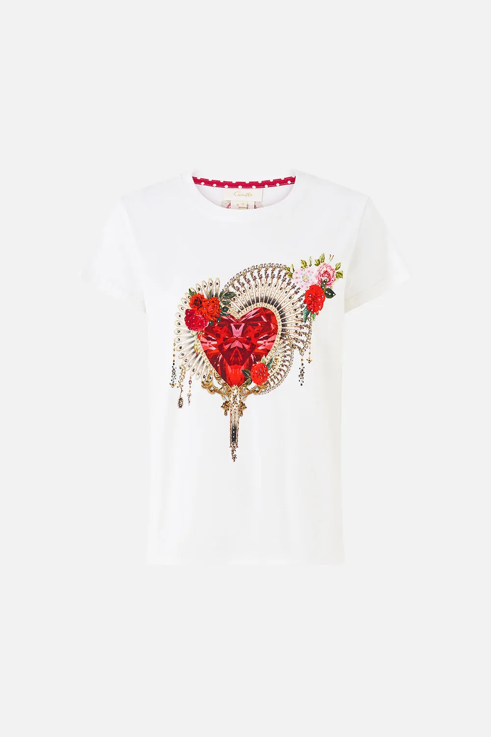 SLIM FIT ROUND NECK T-SHIRT - WHITE OLÉ OLÉ sold by Camilla product image thumbnail 3