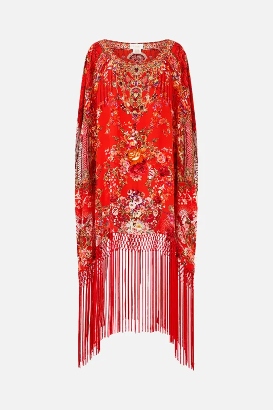 SHORT ROUND NECK KAFTAN WITH FRINGING OLÉ OLÉ sold by Camilla