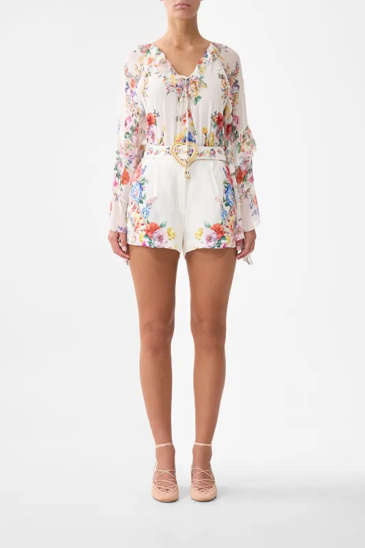 TUCK FRONT SHORT I LEFT MY HEART IN GRANADA made by Camilla