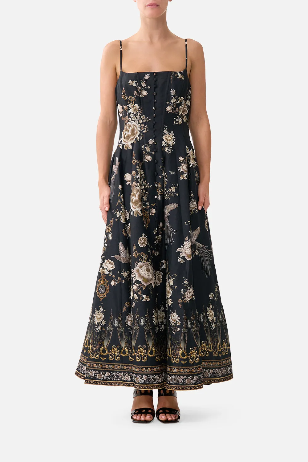 CORSET DRESS WITH LONG FLARED SKIRT FLAMENCO FOLKLORE sold by Camilla