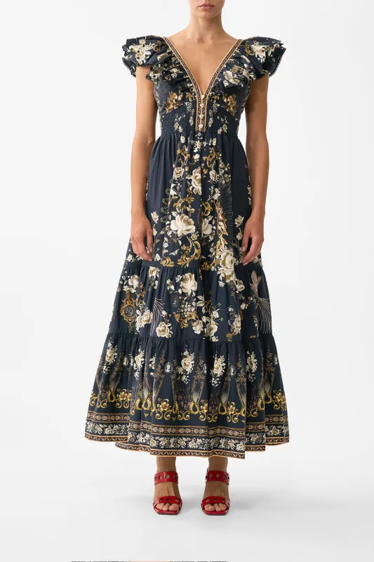 TIERED DRESS WITH NECK FRILL FLAMENCO FOLKLORE sold by Camilla