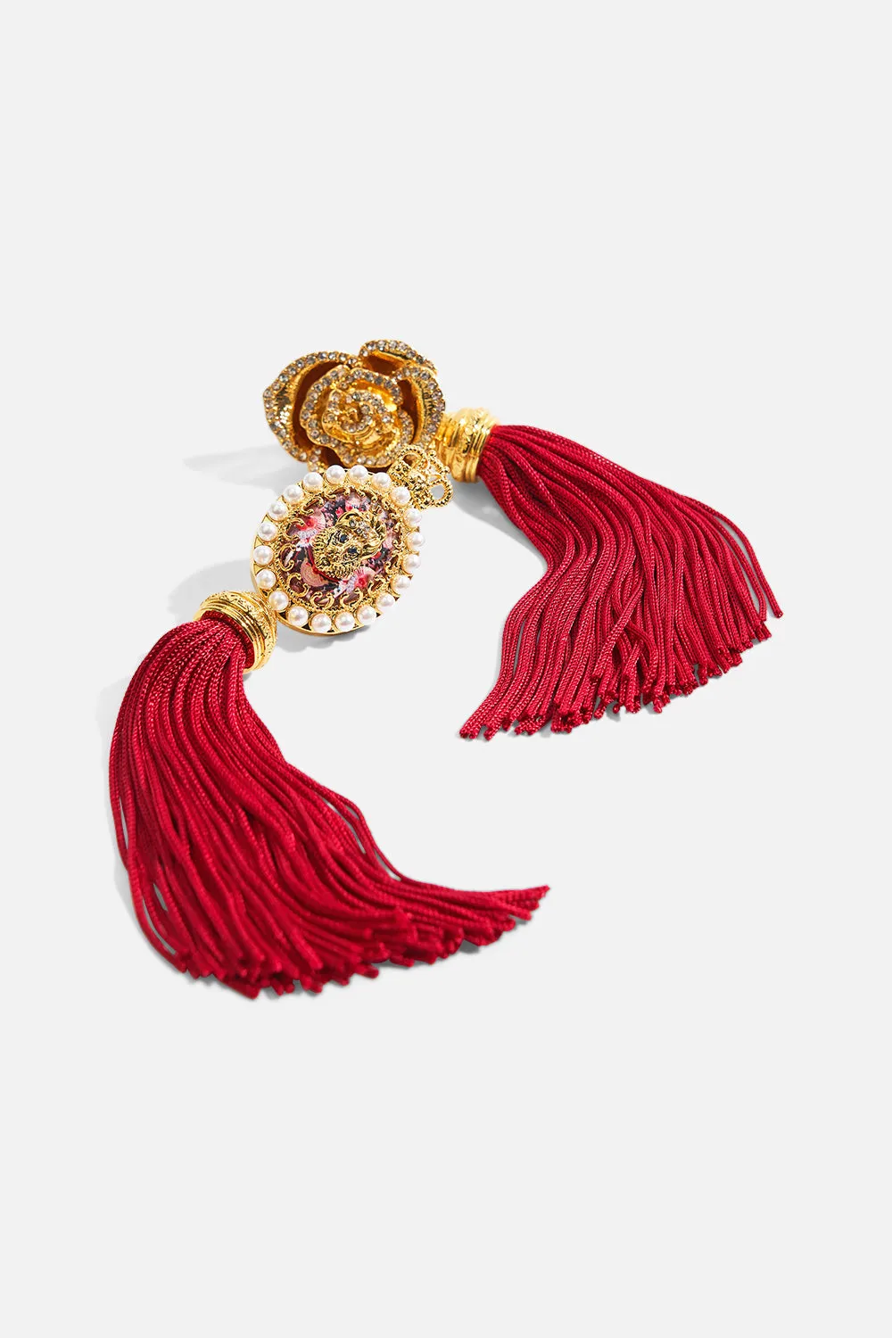 MY CAMEO ROMEO TASSEL EARRINGS GOLD sold by Camilla