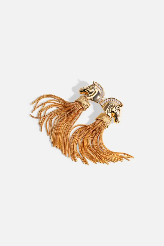 SAVAGE BEAUTY TASSEL EARRINGS GOLD sold by Camilla