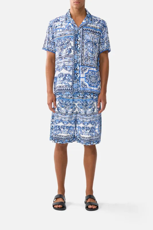 BAGGY LONG WALK SHORT WITH ELASTIC WAIST A TILED WONDERLAND made by Camilla