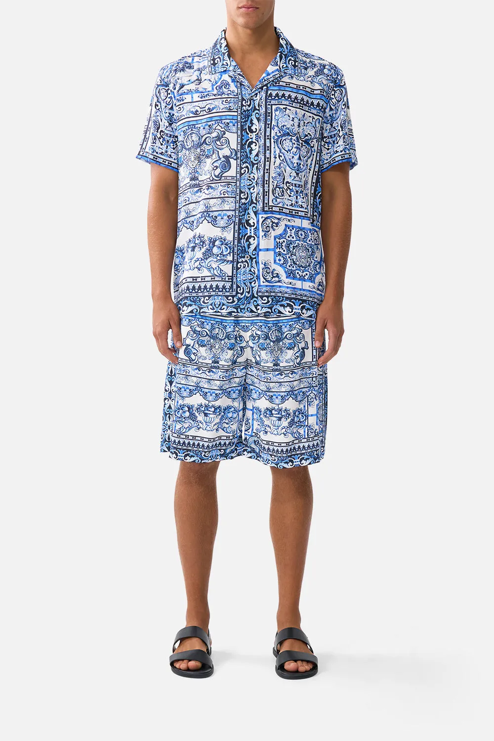 BAGGY LONG WALK SHORT WITH ELASTIC WAIST A TILED WONDERLAND sold by Camilla