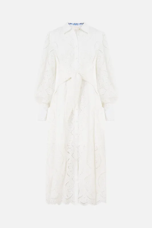 WAIST TIE SHIRT DRESS A TILED WONDERLAND sold by Camilla