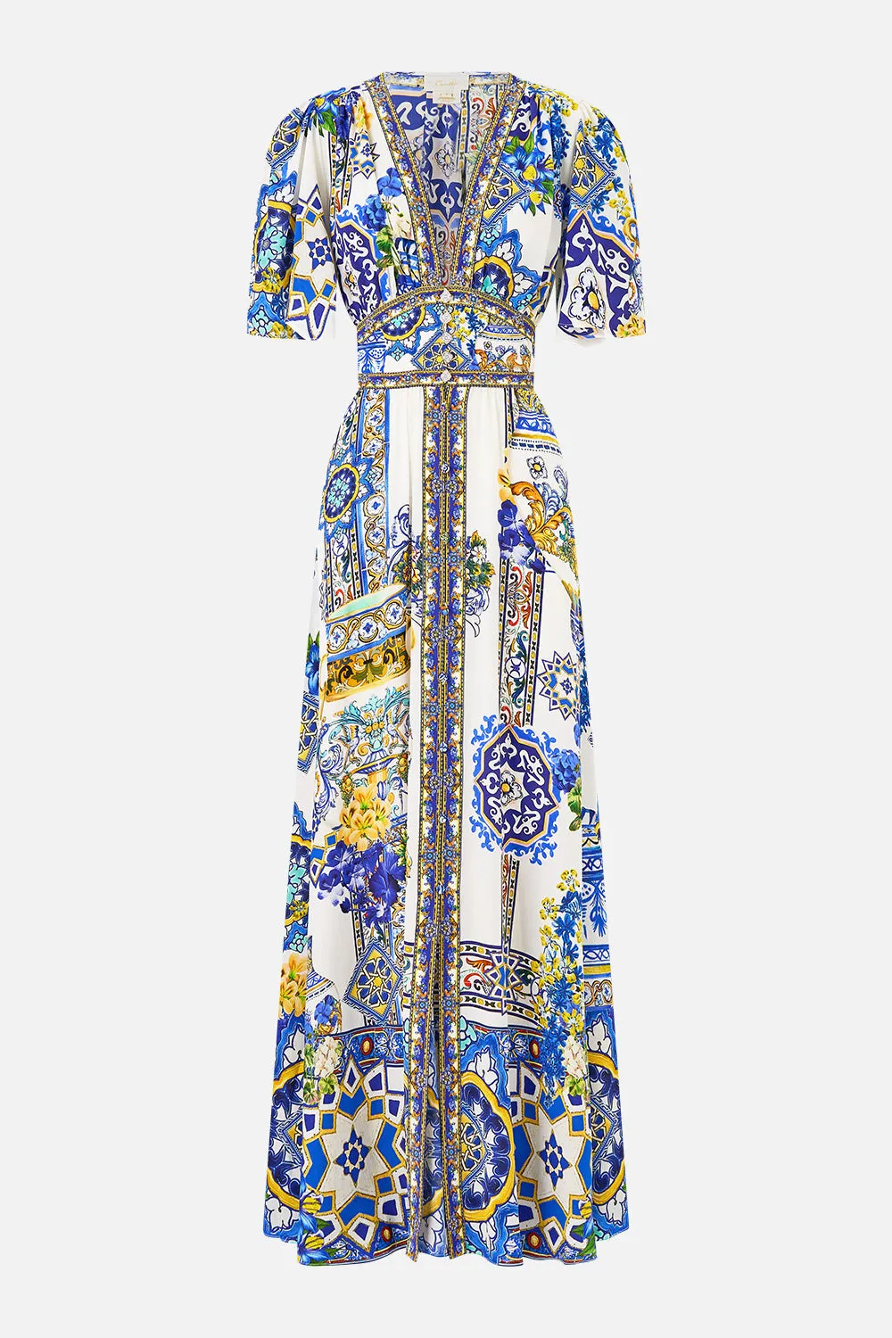 SHAPED WAISTBAND DRESS WITH FLUTTER SLEEVES ESPAÑA NIRVANA sold by Camilla product image thumbnail 3