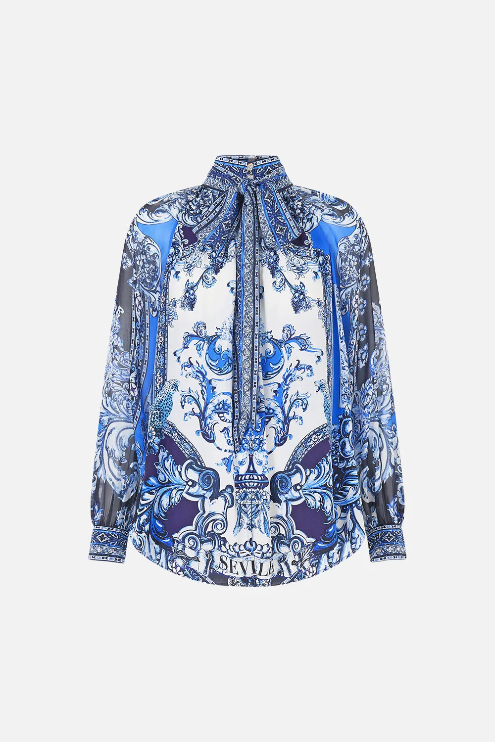 DETACHABLE PUSSY BOW RAGLAN BLOUSE A TILED WONDERLAND sold by Camilla product image thumbnail 3