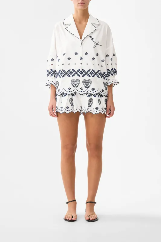 SHIRT WITH GATHERED CUFF A TILED WONDERLAND made by Camilla