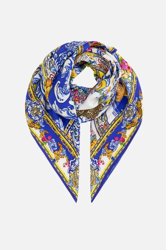 LARGE CRYSTALLED SILK SQUARE SCARF ESPAÑA NIRVANA sold by Camilla