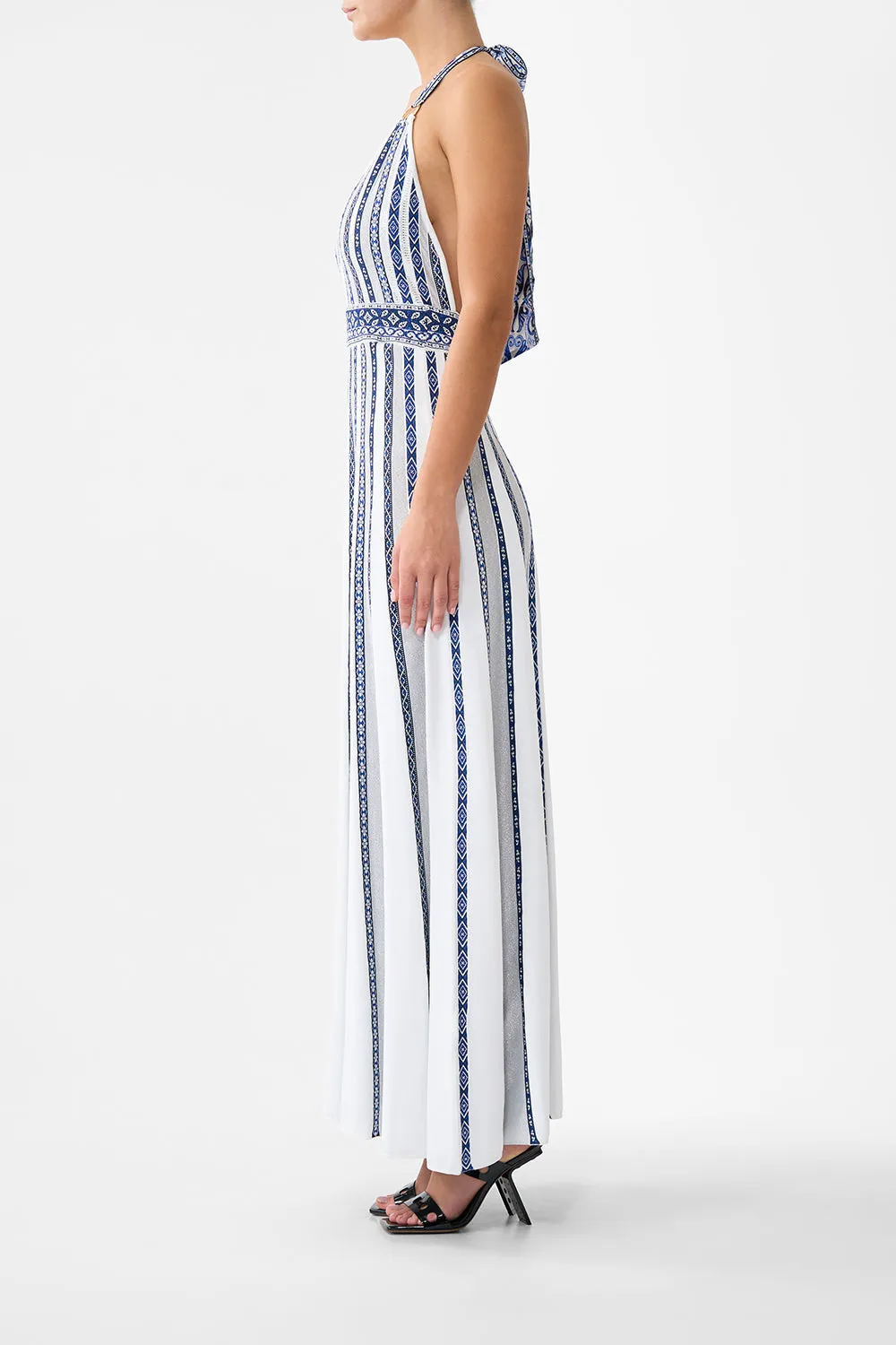 HALTER NECK KNIT DRESS WITH SILK TIE A TILED WONDERLAND sold by Camilla product image thumbnail 3