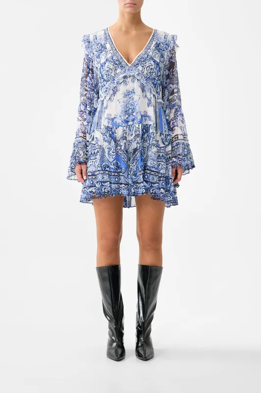 TIERED SWING MINI DRESS A TILED WONDERLAND sold by Camilla