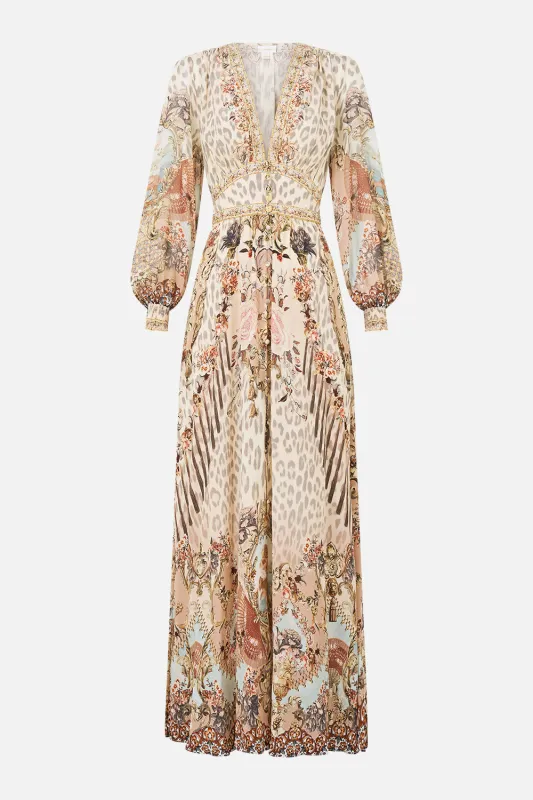 BUTTON DRESS WITH SHAPED WAISTBAND ARANJUEZ ANIMALIA made by Camilla