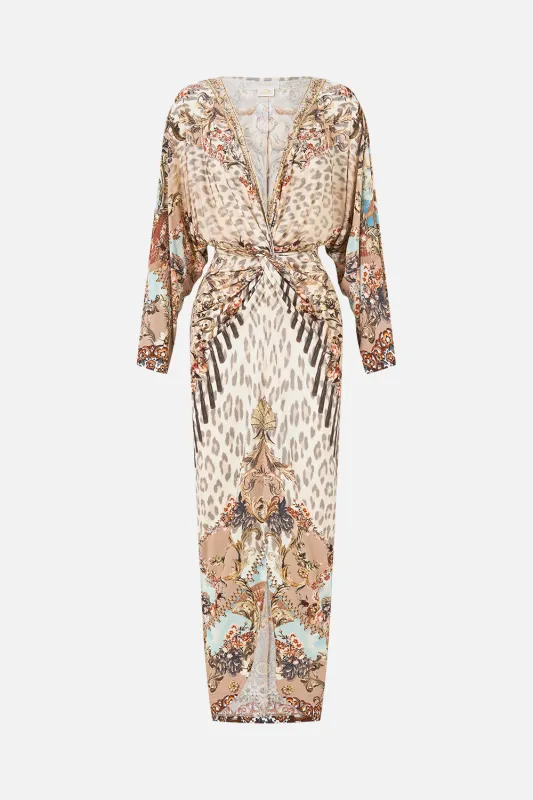 LONG SPLIT FRONT TWIST DRESS ARANJUEZ ANIMALIA made by Camilla
