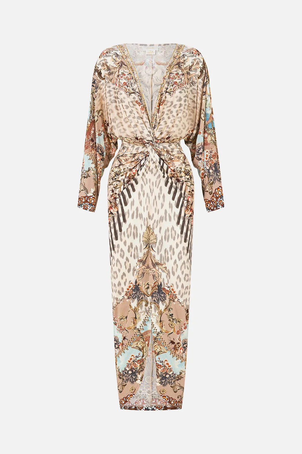 LONG SPLIT FRONT TWIST DRESS ARANJUEZ ANIMALIA sold by Camilla