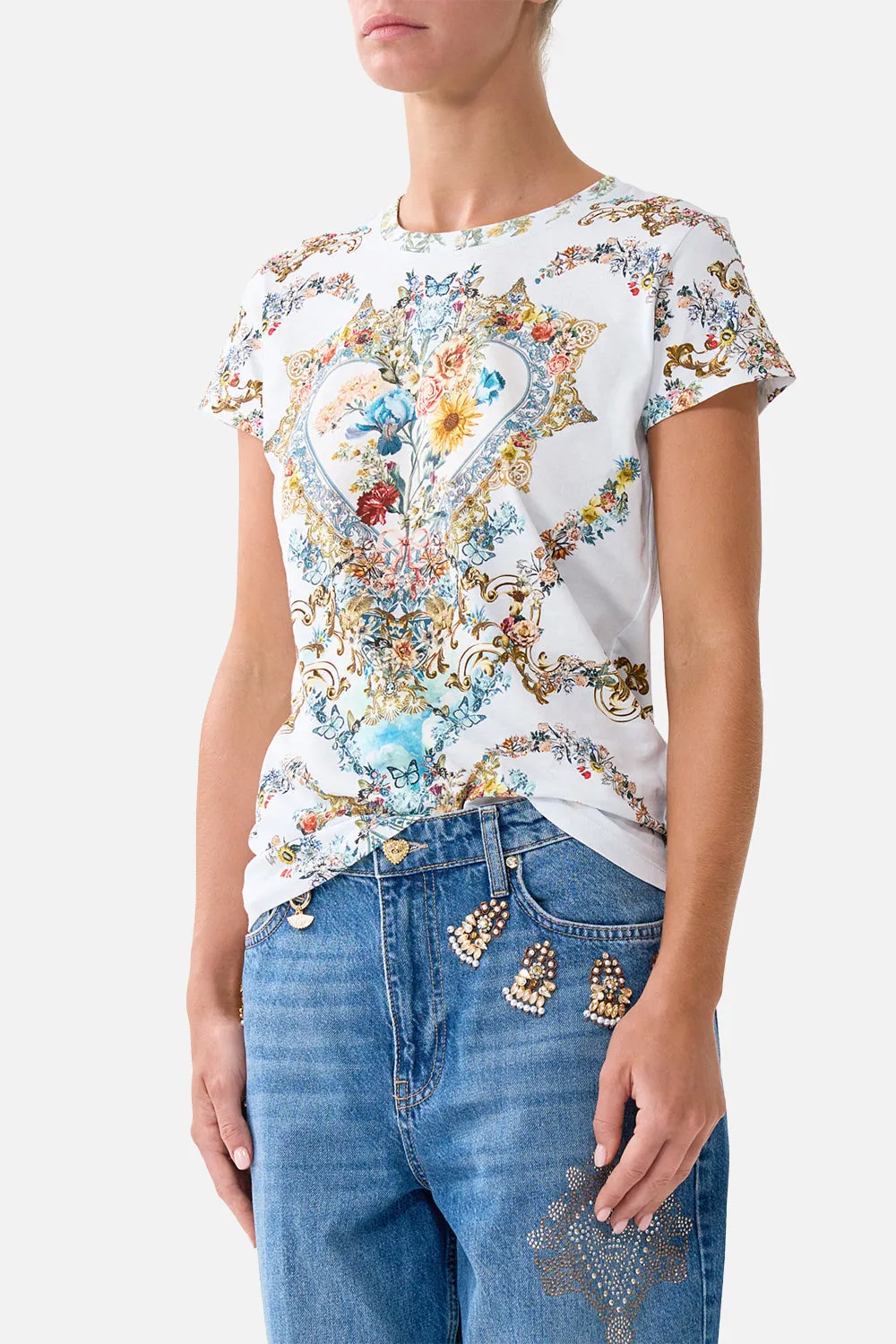 SLIM FIT ROUND NECK T-SHIRT SEVILLE SWEETHEART sold by Camilla product image thumbnail 5