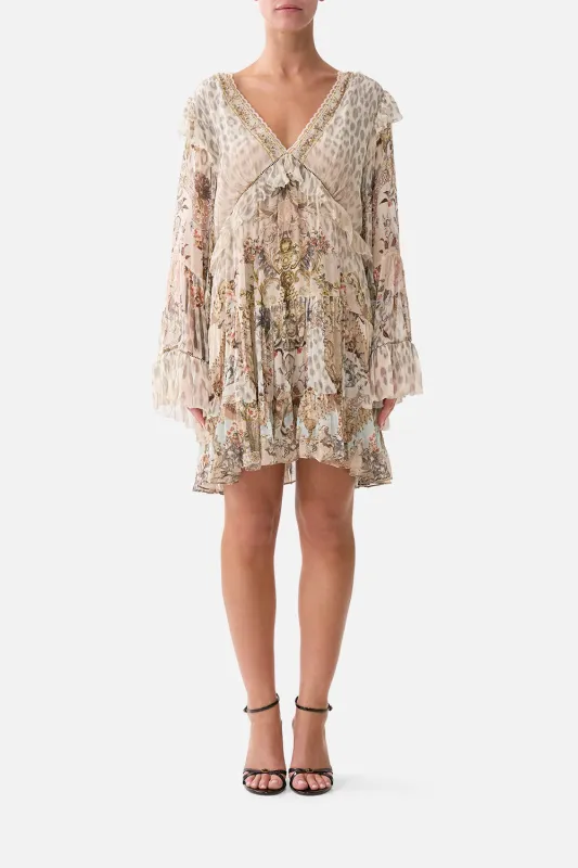 TIERED SWING MINI DRESS ARANJUEZ ANIMALIA sold by Camilla