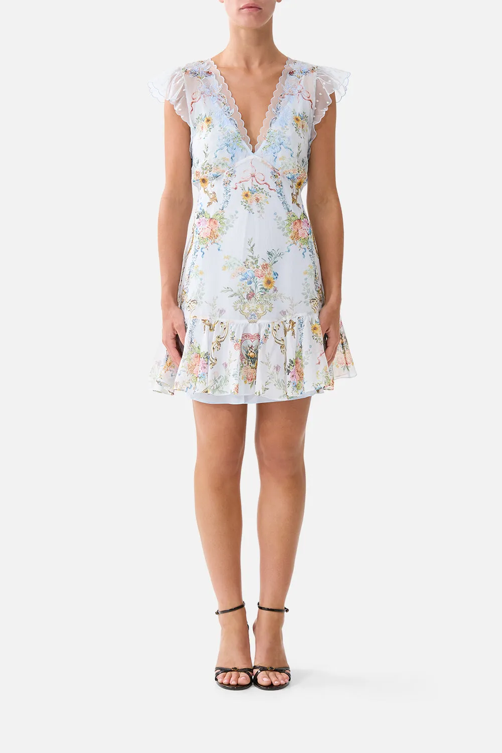 RUFFLE SLEEVE SHORT DRESS SEVILLE SWEETHEART sold by Camilla