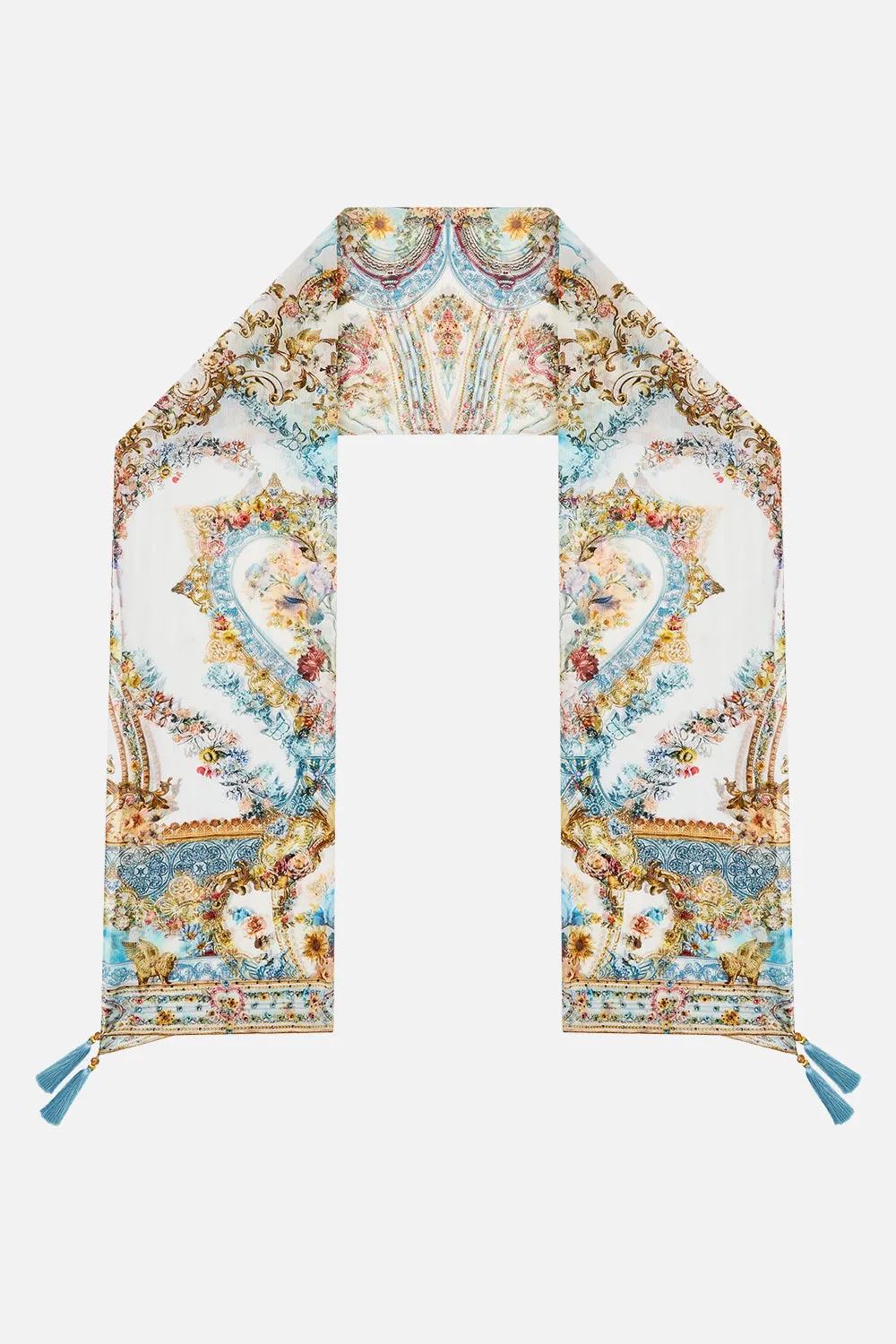 LONG SILK CRINKLE CHIFFON SCARF SEVILLE SWEETHEART sold by Camilla