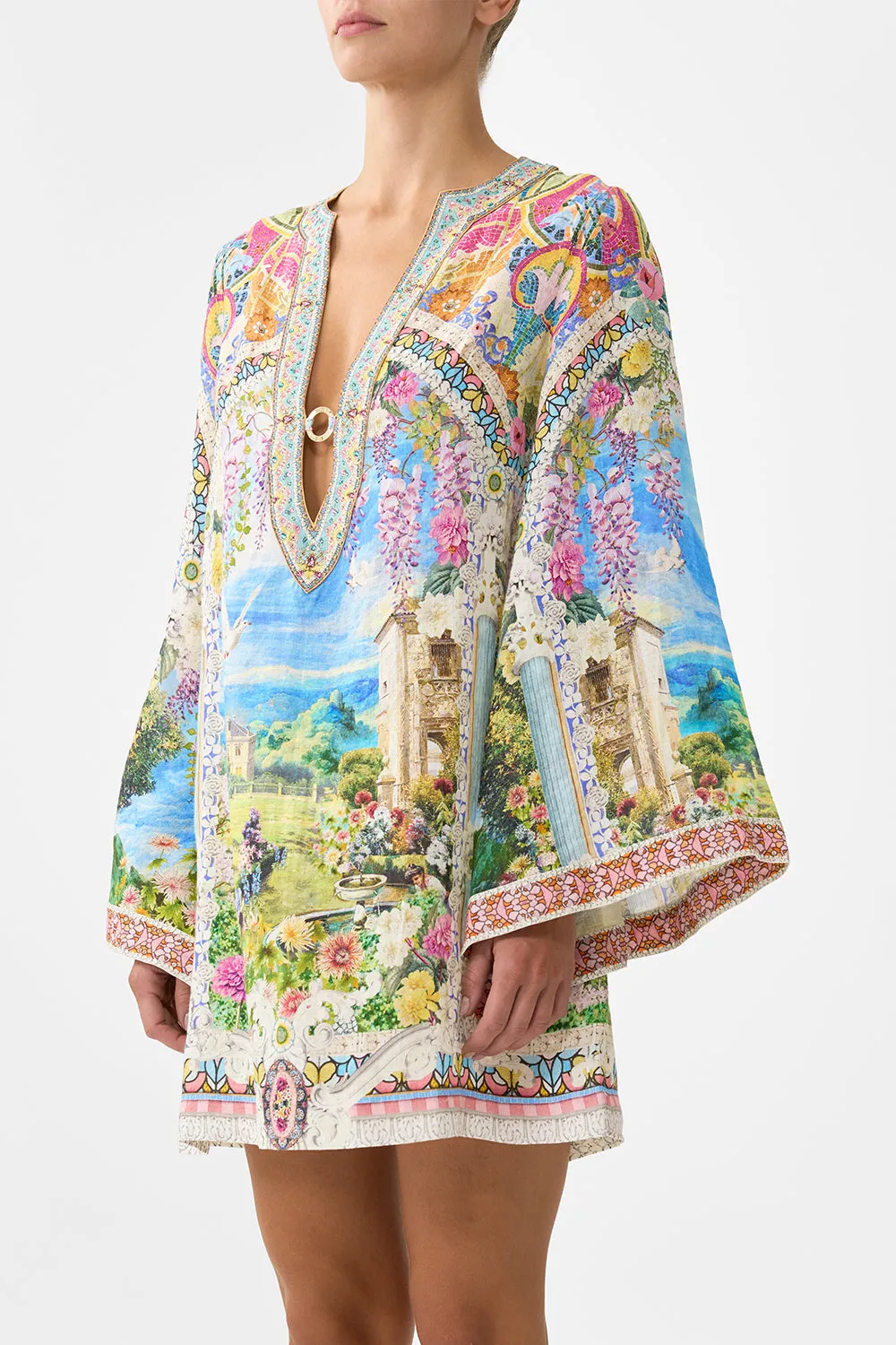 DEEP V NECK HARDWARE SHORT KAFTAN NAVÀS NOUVEAU sold by Camilla product image thumbnail 5