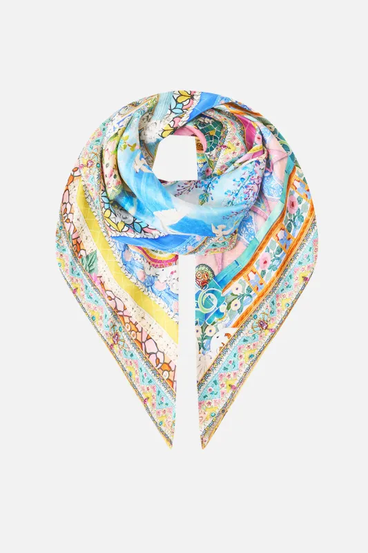 LARGE CRYSTALLED SILK SQUARE SCARF NAVÀS NOUVEAU sold by Camilla