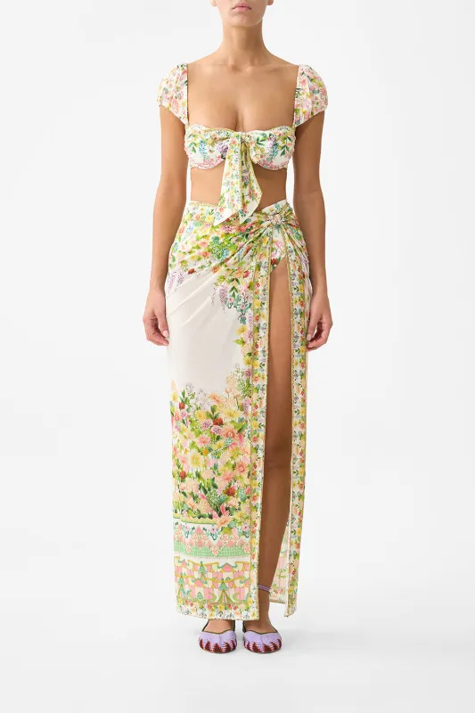 LONG SARONG WITH GATHERED TAB AND LEG SPLIT THE CALL OF CATALONIA sold by Camilla