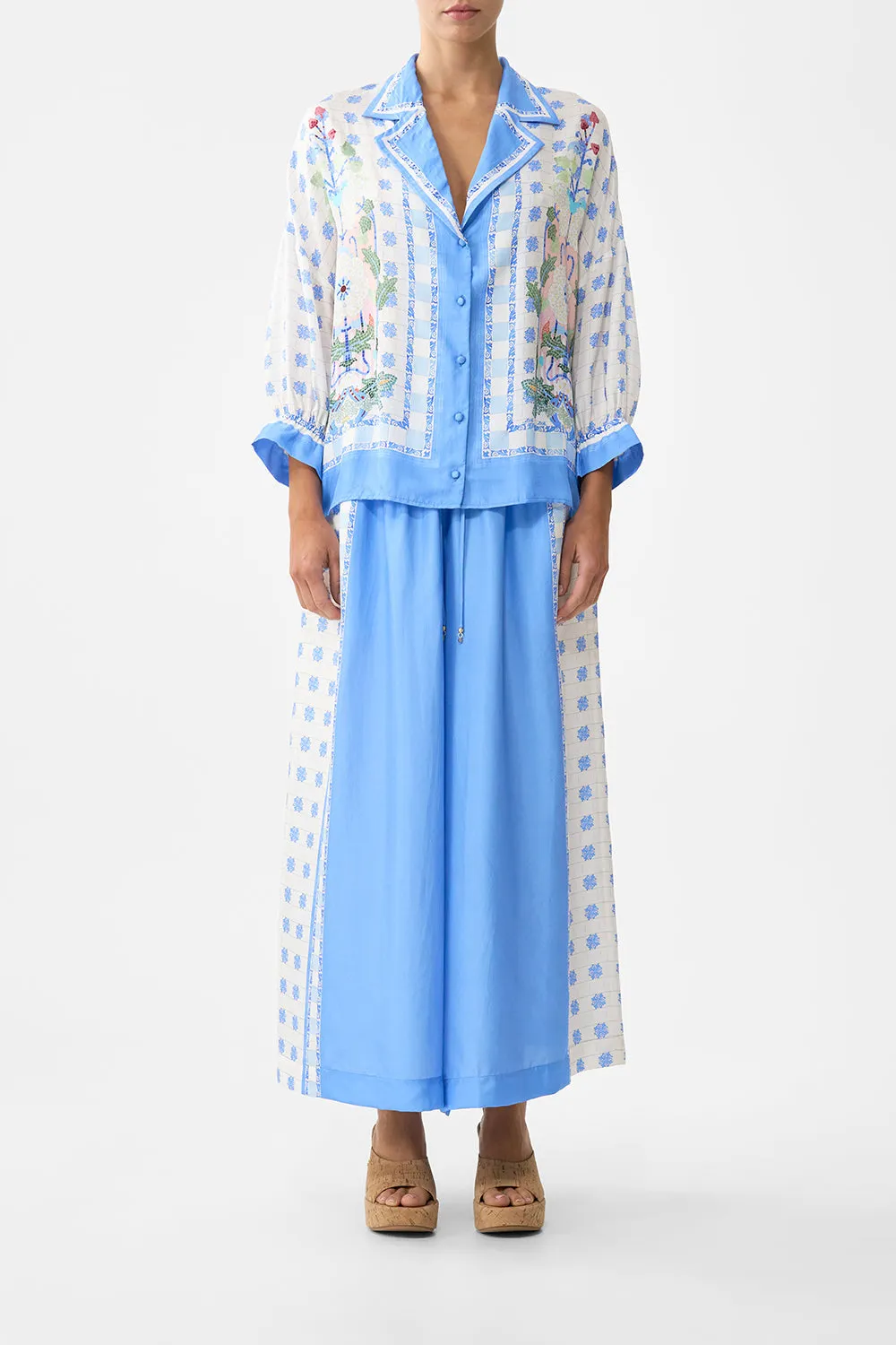 WIDE LEG ELASTIC WAIST PANT MIDSUMMER MOSAICS sold by Camilla