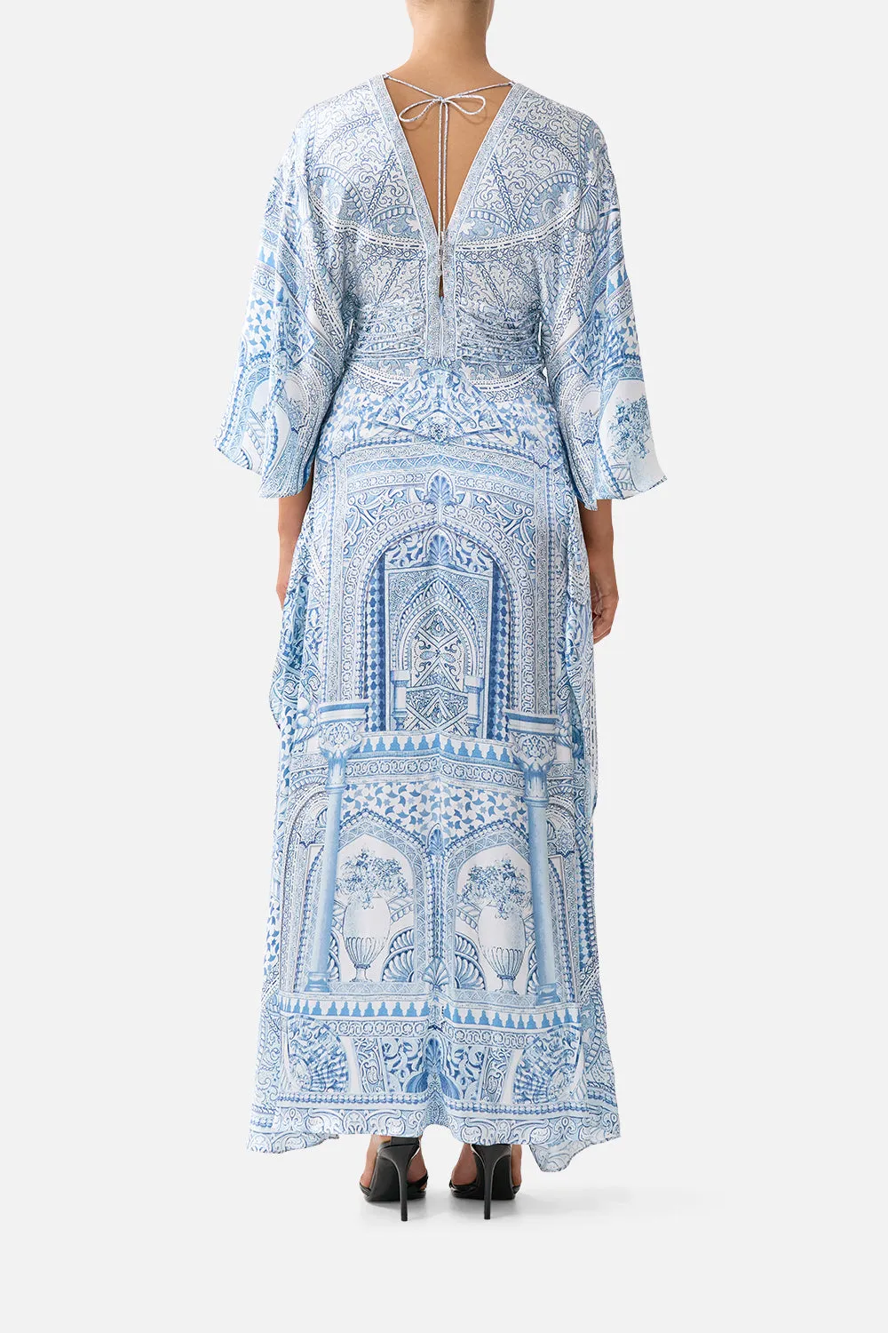 V NECK LACE UP DETAIL LONG DRESS THE HUM OF THE ALHAMBRA sold by Camilla product image thumbnail 2