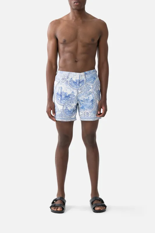 MID LENGTH BOARDSHORT WITH FIXED WAIST THE HUM OF THE ALHAMBRA sold by Camilla