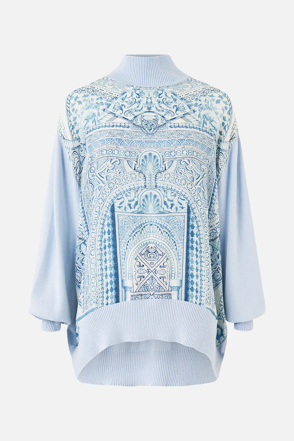 SILK FRONT TURTLE NECK KNIT THE HUM OF THE ALHAMBRA sold by Camilla product image thumbnail 3