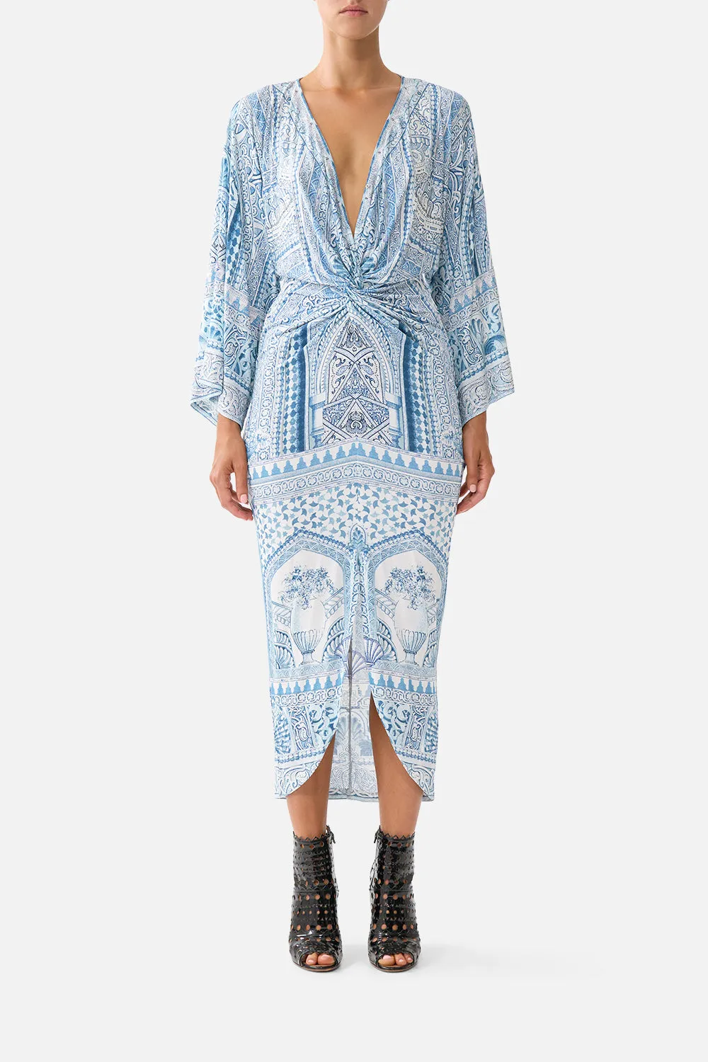 LONG SPLIT FRONT TWIST DRESS THE HUM OF THE ALHAMBRA sold by Camilla