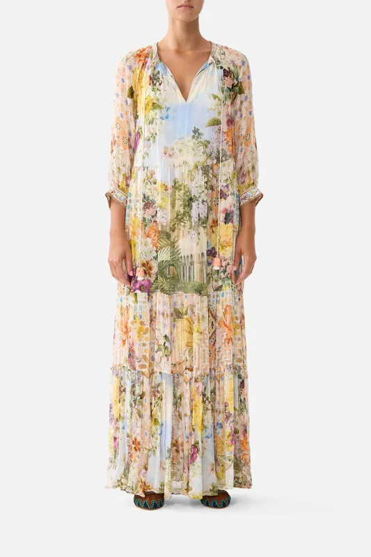 LONG GATHERED PANEL DRESS THE ARCHITECTS OF ALCÁZAR made by Camilla