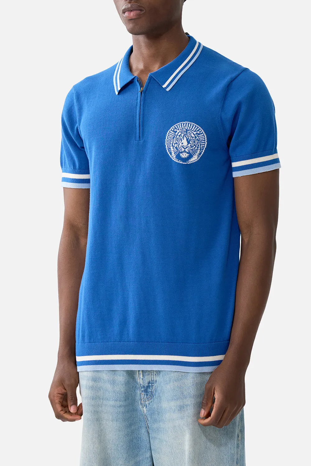 SHORT SLEEVE QUARTER ZIP KNIT POLO SHIRT DE NADA GRANADA sold by Camilla product image thumbnail 4