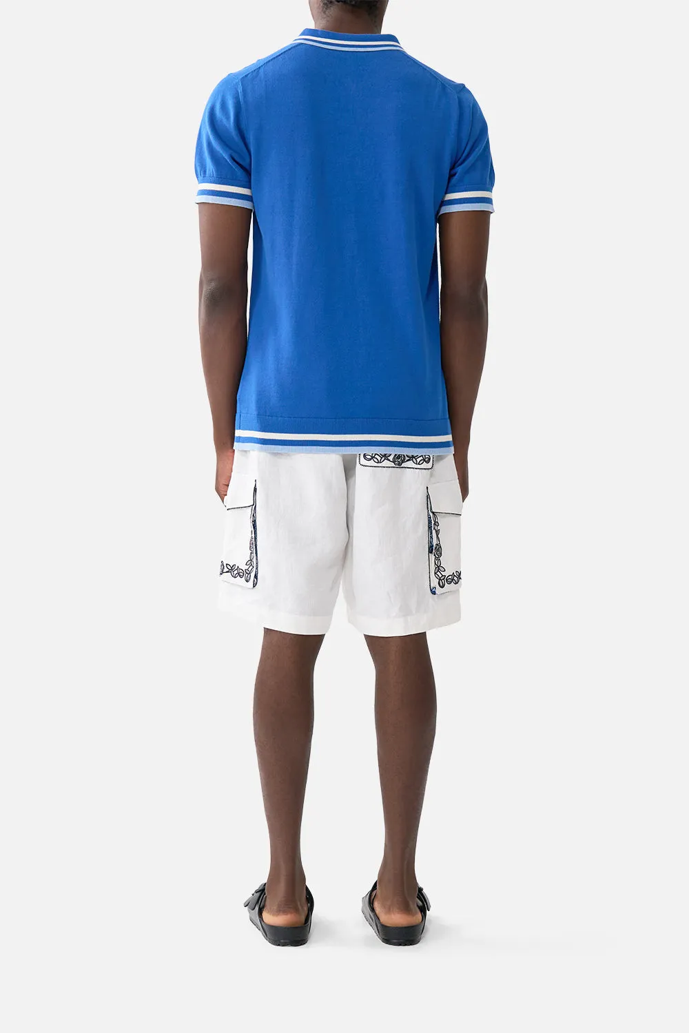 SHORT SLEEVE QUARTER ZIP KNIT POLO SHIRT DE NADA GRANADA sold by Camilla product image thumbnail 2