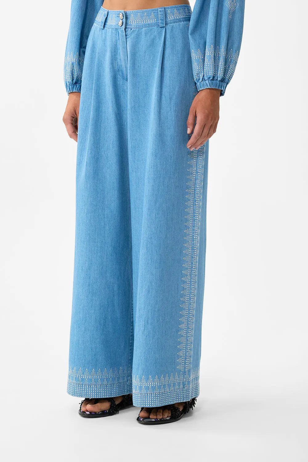 FULL LENGTH WIDE LEG TROUSER THE HUM OF THE ALHAMBRA sold by Camilla product image thumbnail 5