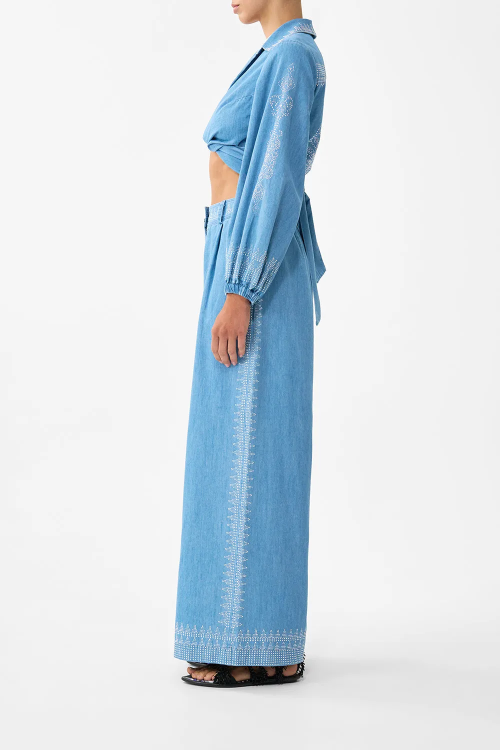 FULL LENGTH WIDE LEG TROUSER THE HUM OF THE ALHAMBRA sold by Camilla product image thumbnail 4