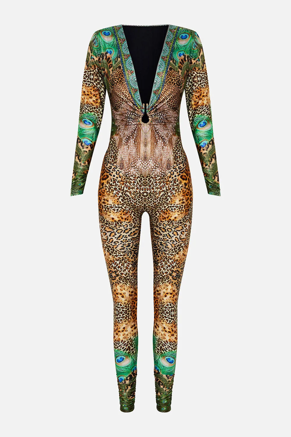 PLUNGE FRONT CATSUIT WITH RING SURREALIST XANADU sold by Camilla product image thumbnail 3